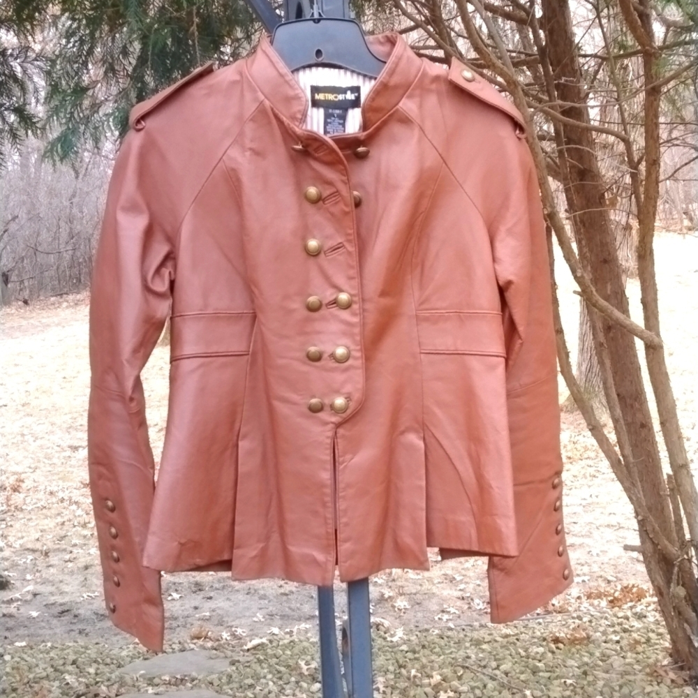 Metro Style leather jacket Genuine Leather Vintage Size 8